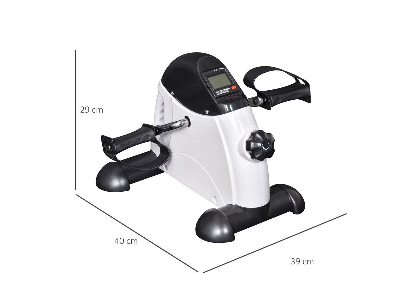 HOMCOM Heimtrainer Indoorsportbicycle mit LED Display (Fitnessgerät, 1-tlg., Fitness Fahrradtrainer), Weiß 40 x 39 x 29 cm Bild 3