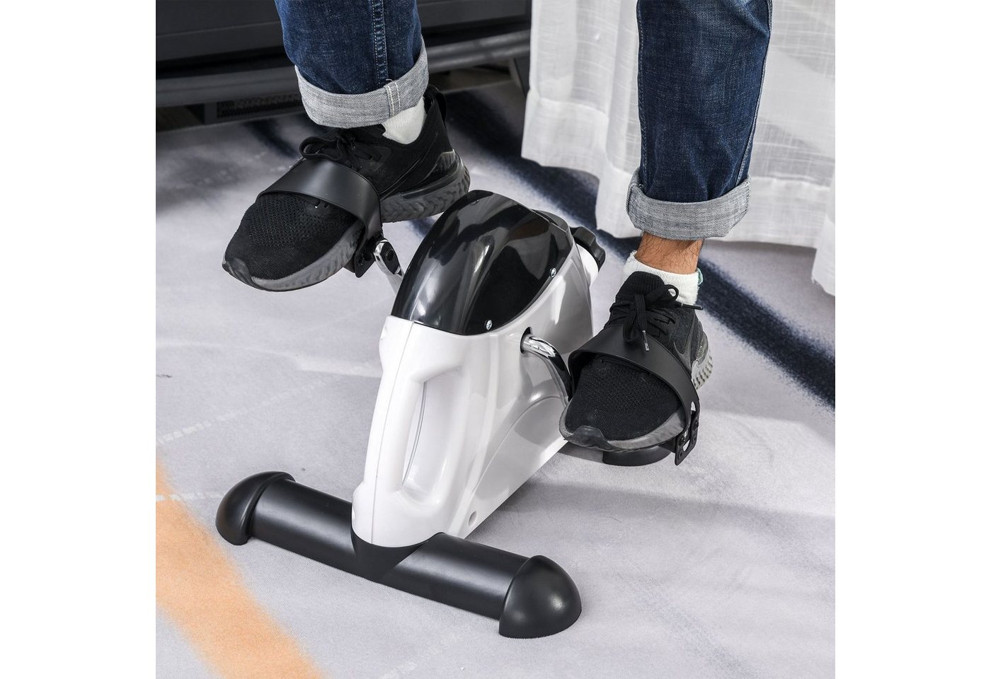 HOMCOM Heimtrainer Indoorsportbicycle mit LED Display (Fitnessgerät, 1-tlg., Fitness Fahrradtrainer), Weiß 40 x 39 x 29 cm Bild 5