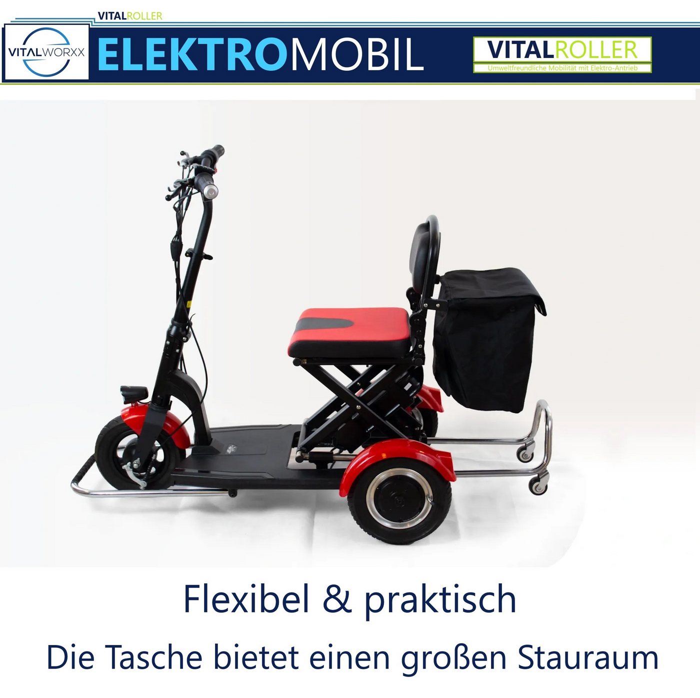 VITALWORXX Elektromobil VITALROLLER 6 km/h - Faltbar - leicht & kompakt - Reichweite bis 30 km Bild 3