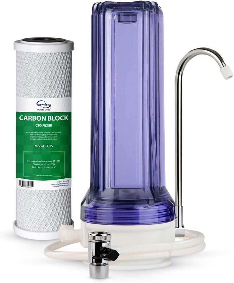 iSpring Wasserfilter CKC1C Wasserfilter mit Kohlefilter, 6,4 x 25,4 cm, transparent