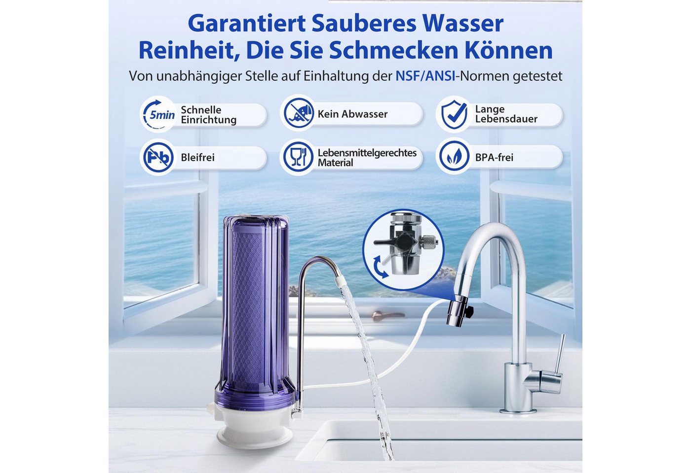 iSpring Wasserfilter CKC1C Wasserfilter mit Kohlefilter, 6,4 x 25,4 cm, transparent Bild 4