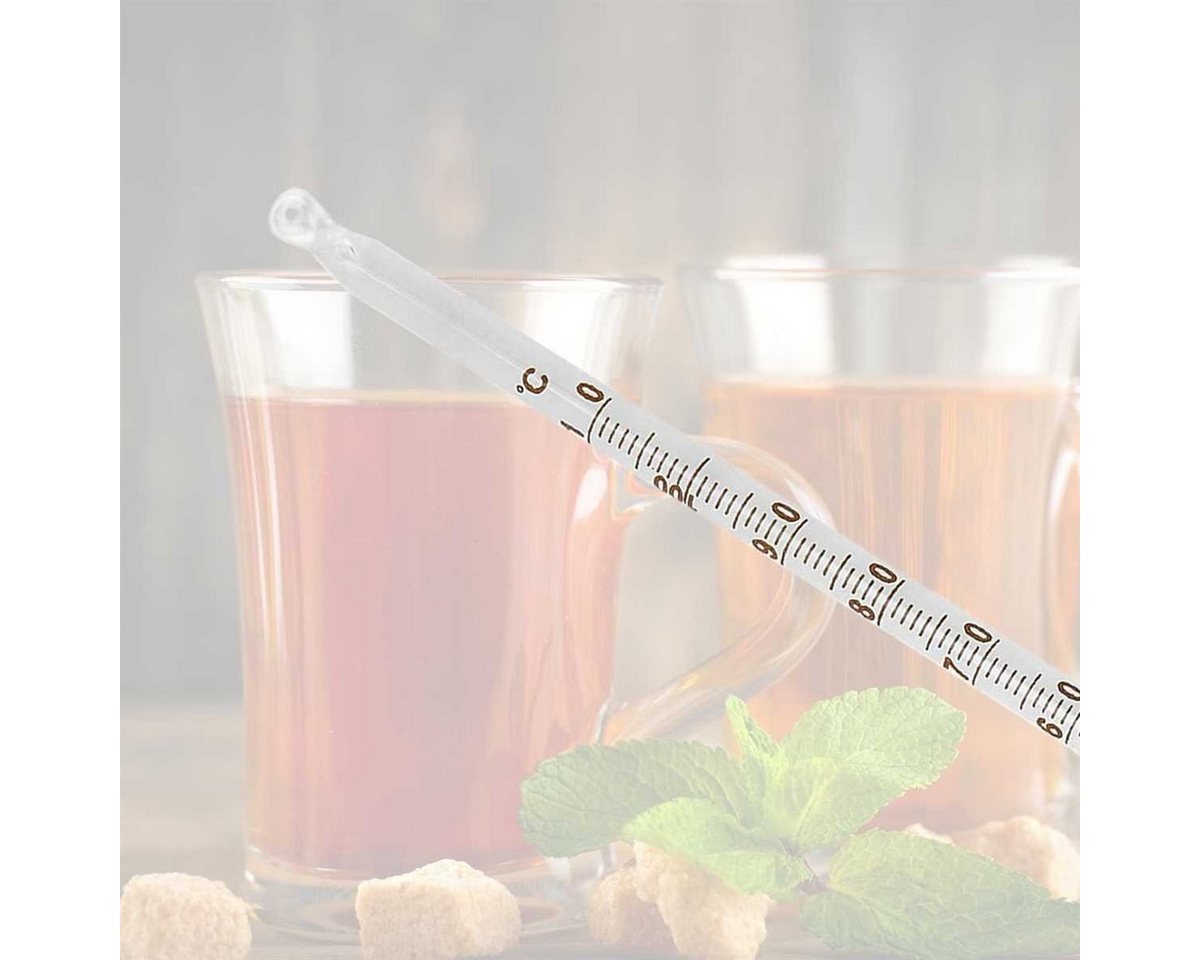 Lantelme Kochthermometer 24cm Teethermometer Glas Tee Teewasser Teekanne Thermometer, 1-tlg., Wasserthermometer Teewasserkontrolle für den Teegenuß
