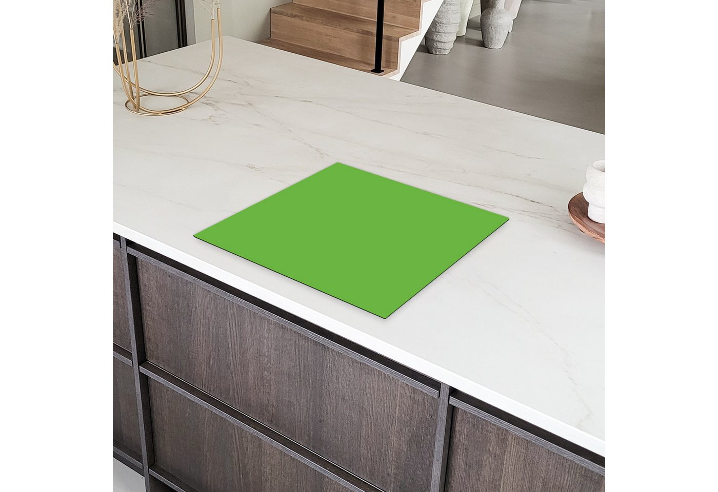 MuchoWow Herd-Abdeckplatte Grün - Farben - Natur, Vinyl, (1 tlg), Abdeckplatte für Ceranfeld, Herd Inductionsmatte, 57.6x51.6 cm