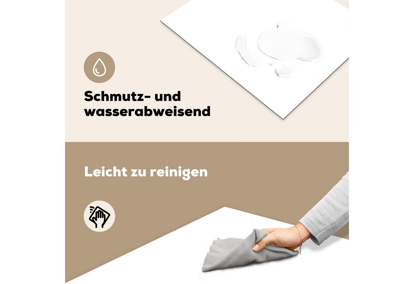 MuchoWow Herd-Abdeckplatte Weiß - Farben - Neutral, Vinyl, (1 tlg), Abdeckung Induktionskochfeld Schutzmatte, Küche Deko, 65x52 cm Bild 2