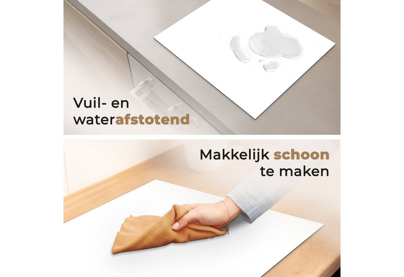 MuchoWow Herd-Abdeckplatte Weiß - Farben - Neutral, Vinyl, (1 tlg), Abdeckung Induktionskochfeld Schutzmatte, Küche Deko, 65x52 cm Bild 3