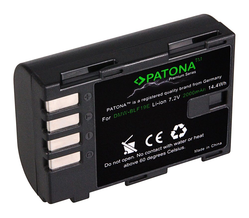 Patona Akku für die Panasonic Lumix GH5 GH4 und G9, kompatibel mit Panasonic Kamera-Akku DMW-BLF19/BLF19E 2000 mAh Bild 3