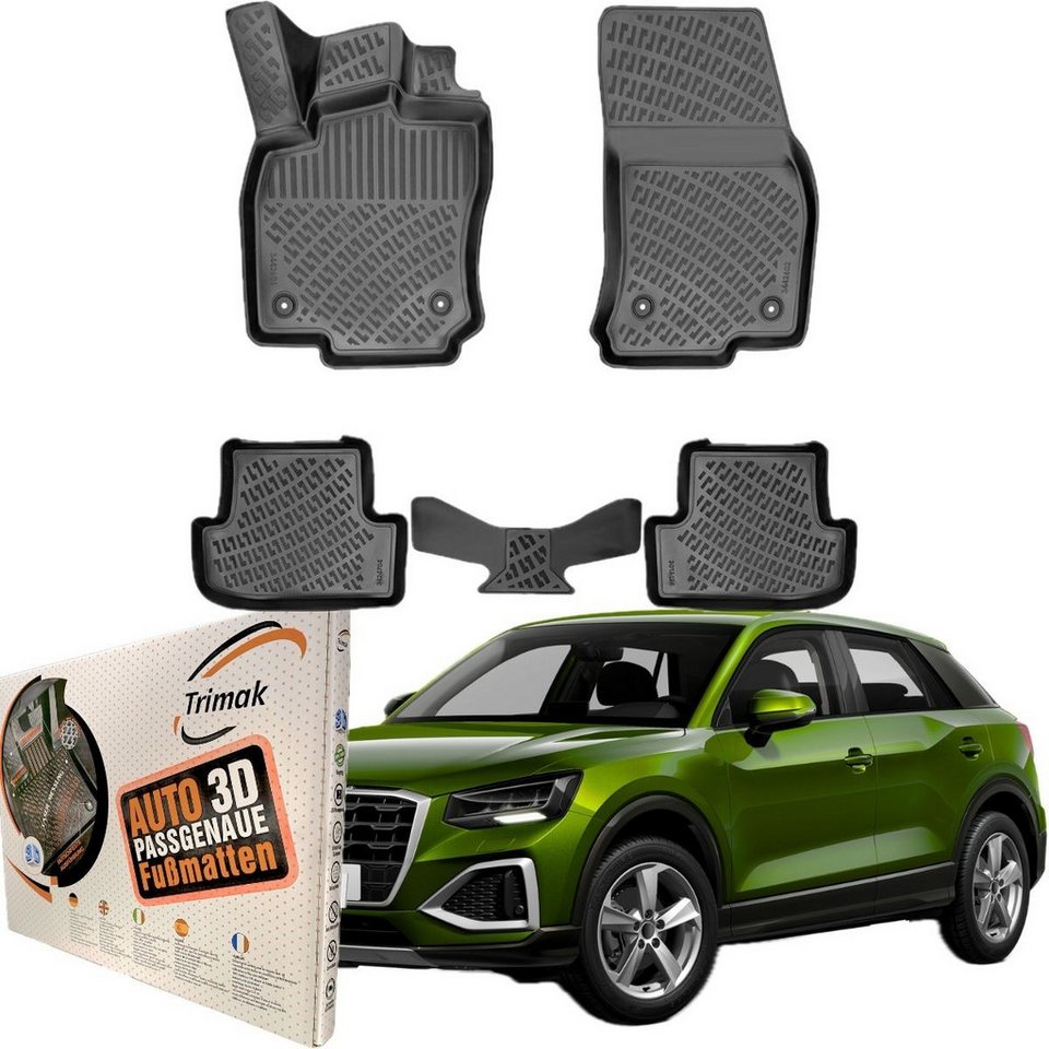 Trimak Passform-Fußmatten Oder Kofferraumwanne Oder Set kompatibel mit Audi Q2, Audi Q2 ab 2016 Gummimatten Auto TPE Allwetter Fussmatten Bild 5