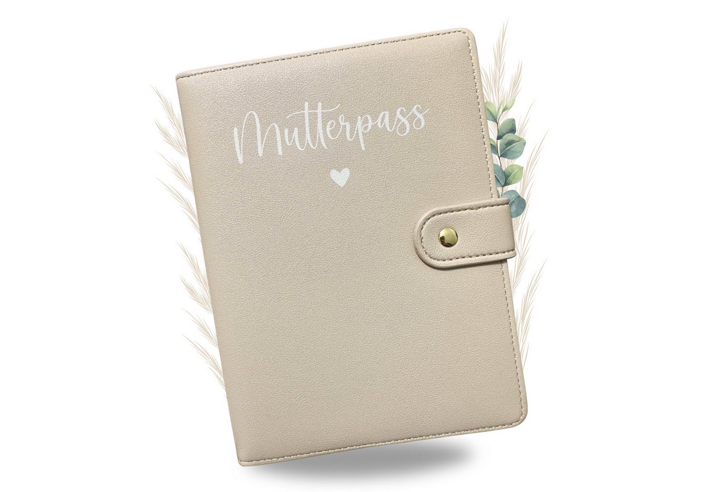 Malino Mutterpass-Hülle Mutterpasshülle Leder Beige Deutsch, Schutzhülle Mutterpass-Hülle Bild 2