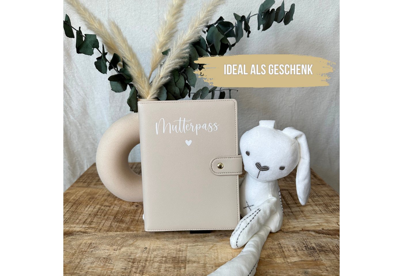 Malino Mutterpass-Hülle Mutterpasshülle Leder Beige Deutsch, Schutzhülle Mutterpass-Hülle Bild 5
