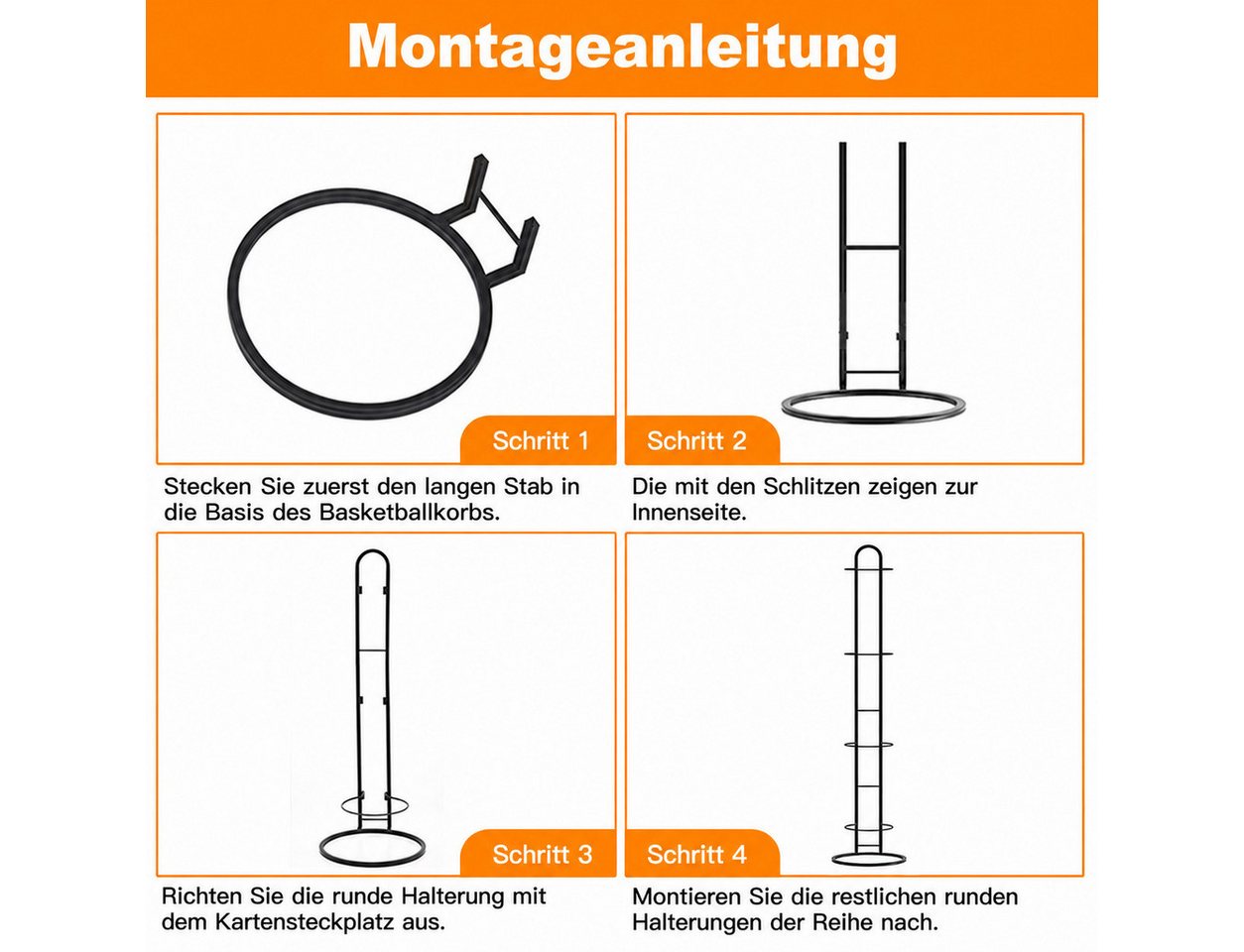 Agger Basketballständer Ballregal 4 Ebenen, Fußballständer & Volleyball Aufbewahrung (1-St), Platzsparendes Sportball Regal für Zuhause, Schule und Garage Bild 2