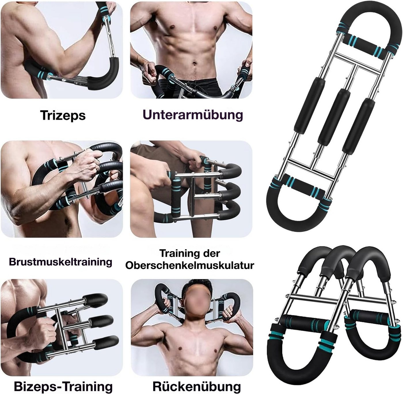 BlingBin Multitrainer Armtrainer U-förmiger Brust Trainingsgerät Kraftraining,Tragbar, (1 Stück, 1-St., 69.5x18cm,30-75 kg, Verstellbar), für Arm, Schulter, Brust, Rücken und Beine,fitnessgeräte für zuhause