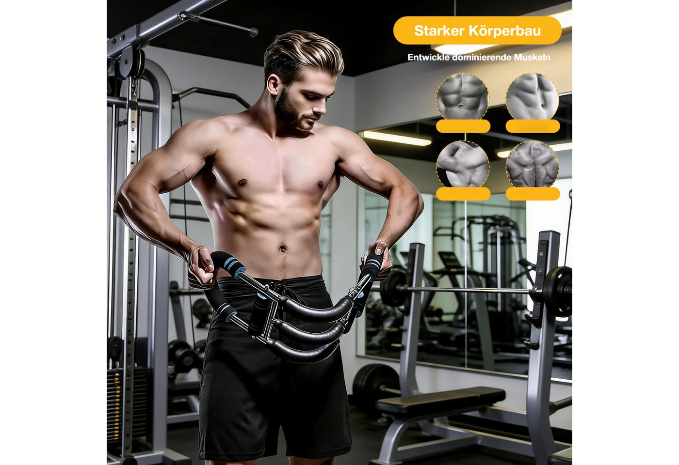 BlingBin Multitrainer Armtrainer U-förmiger Brust Trainingsgerät Kraftraining,Tragbar, (1 Stück, 1-St., 69.5x18cm,30-75 kg, Verstellbar), für Arm, Schulter, Brust, Rücken und Beine,fitnessgeräte für zuhause Bild 3