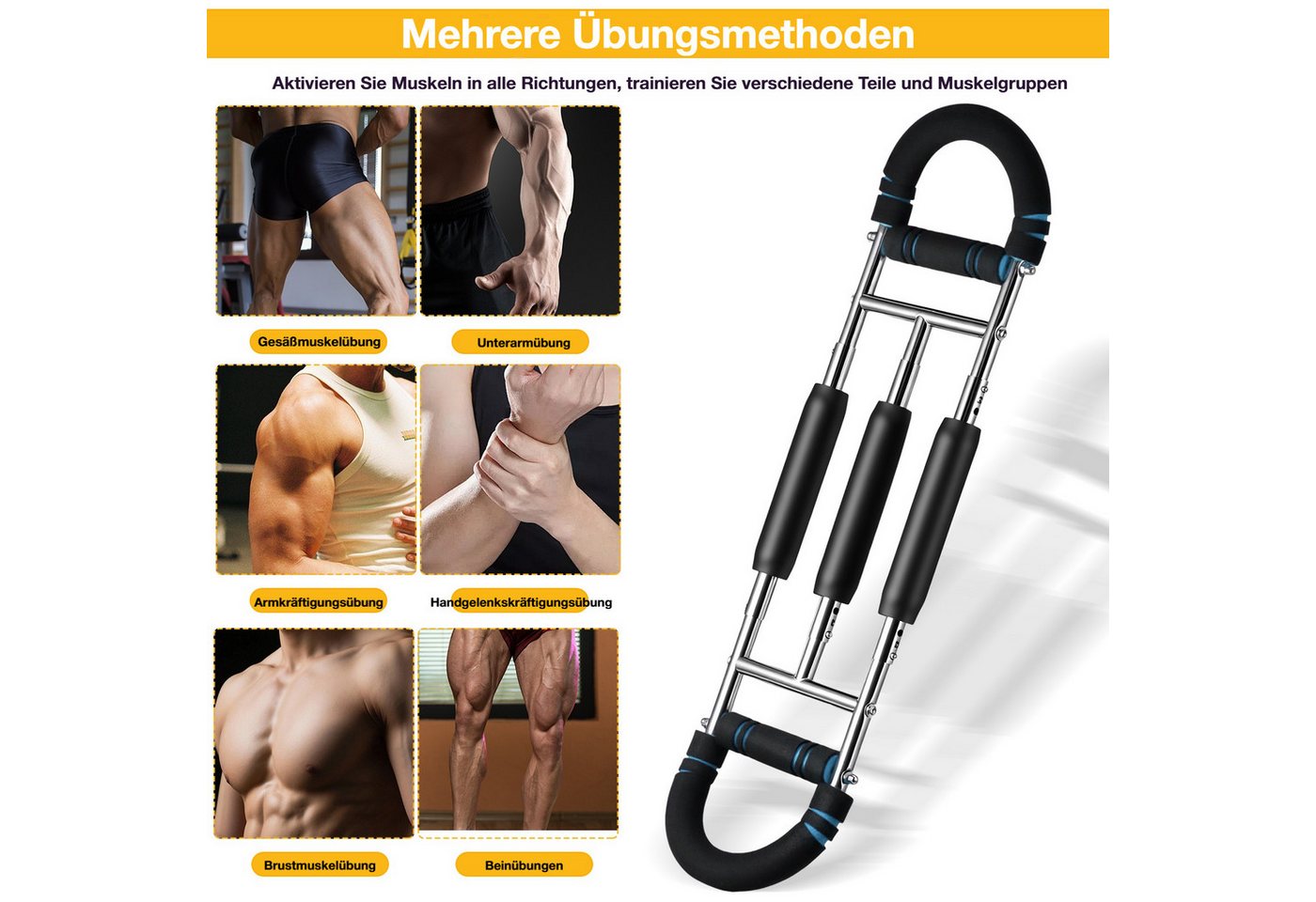 BlingBin Multitrainer Armtrainer U-förmiger Brust Trainingsgerät Kraftraining,Tragbar, (1 Stück, 1-St., 69.5x18cm,30-75 kg, Verstellbar), für Arm, Schulter, Brust, Rücken und Beine,fitnessgeräte für zuhause Bild 4
