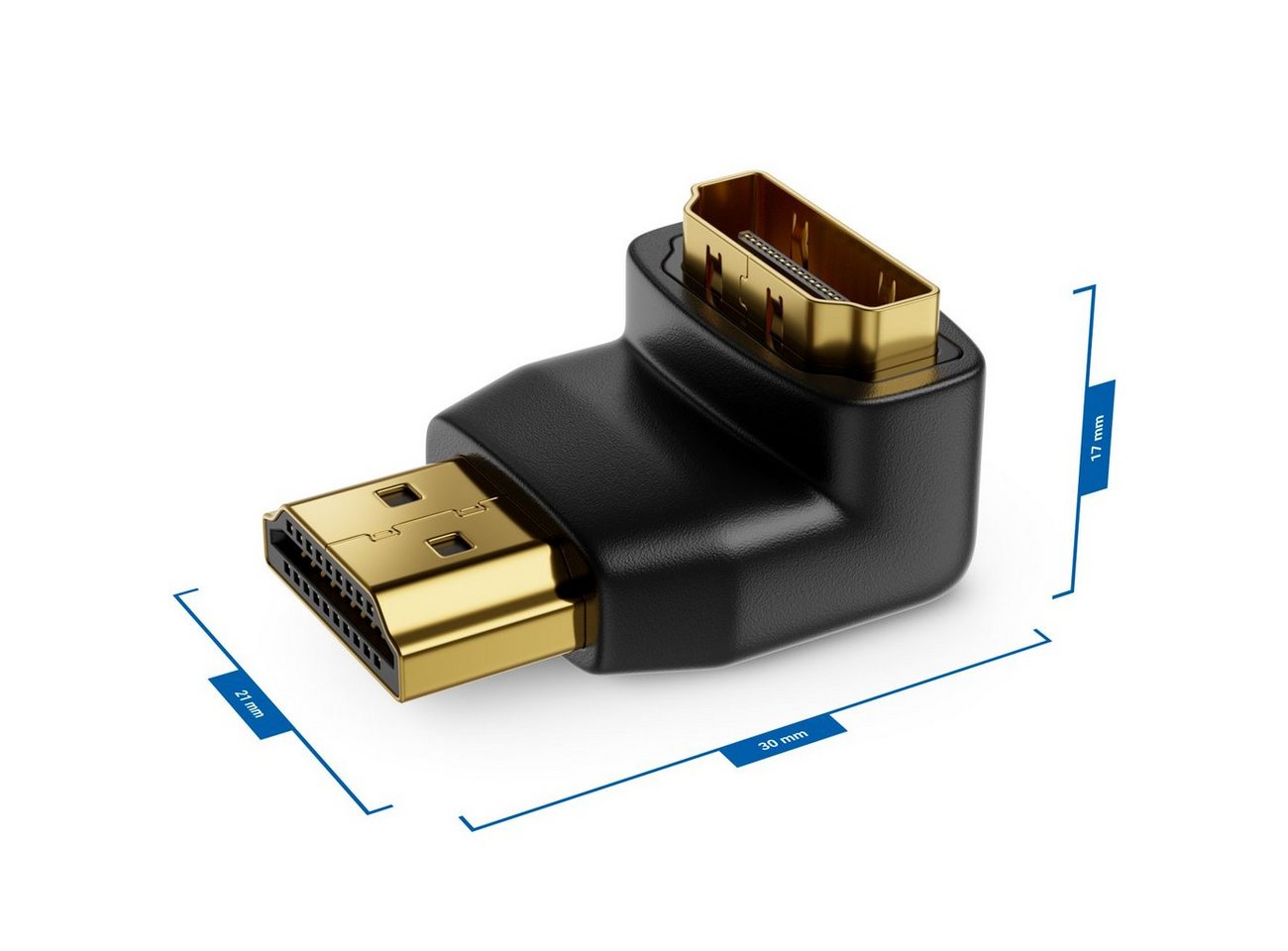 deleyCON deleyCON 90° & 270° Winkeladapter im Set HDMI Typ A 4K UHD 3D Full HD HDMI-Kabel Bild 4