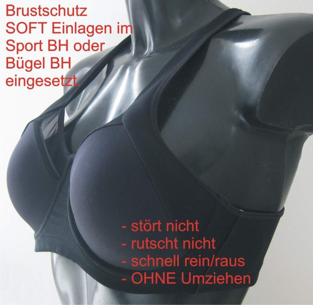 BAY-Sports Brustschutz Damen Soft Schalen - Quick Einlage Brustschützer Frauen Kampfsport (1 Paar, weiß), Kickboxen Karate Taekwondo Boxen MMA Sport Sport BH Cups