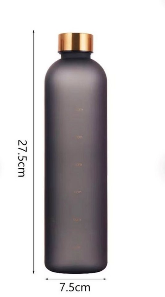 Botells Trinkflasche Wasserflasche 1Liter, Tageszeit-Skala, leicht auslaufsicher, edel, Kohlensäure geeignet, Schule, Beruf, Sport, Freizeit Bild 4