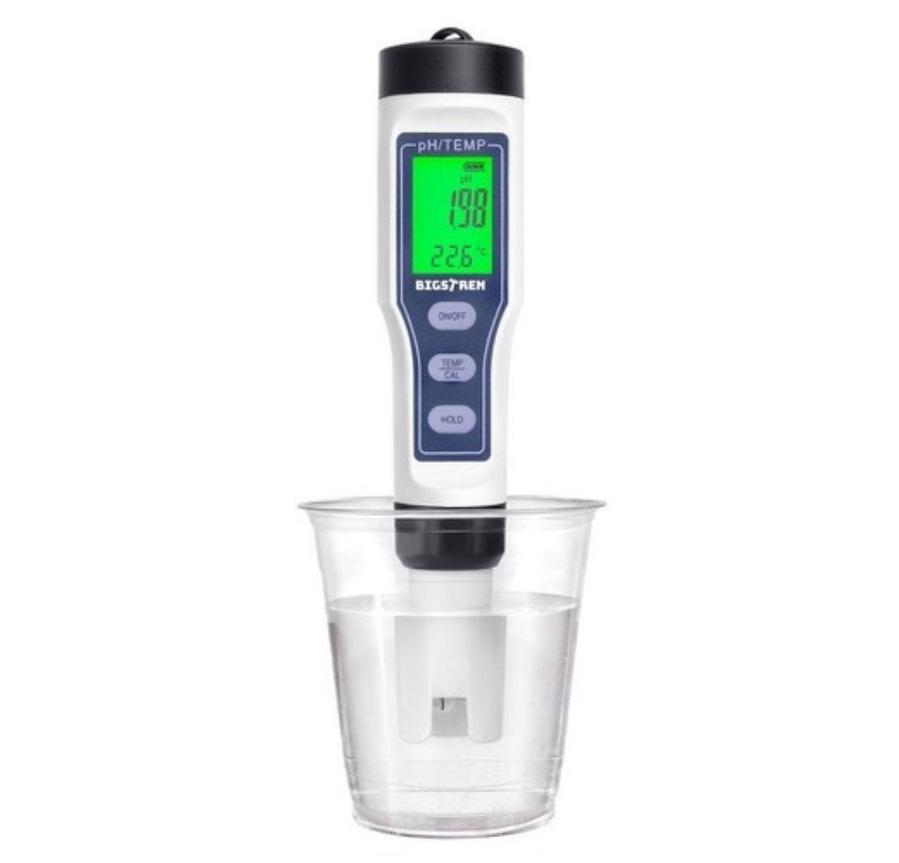 BIGSTREN pH-Messgerät AquaCheck LED Wasserqualitätstester, (Messgerät, Wasserdicht, automatische Abschaltung, batteriebetrieben), Wasserdichtes Gehäuse und automatische Abschaltung nach Inaktivität. Bild 2
