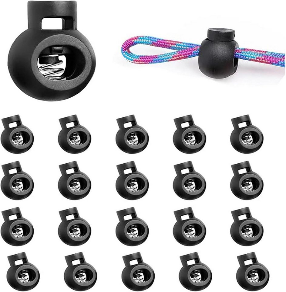 FELIXLEO Schnurstopper 20 Stück 1-Loch Kordel Stopper, bis Ø 5 mm Kordeln, (1-St)