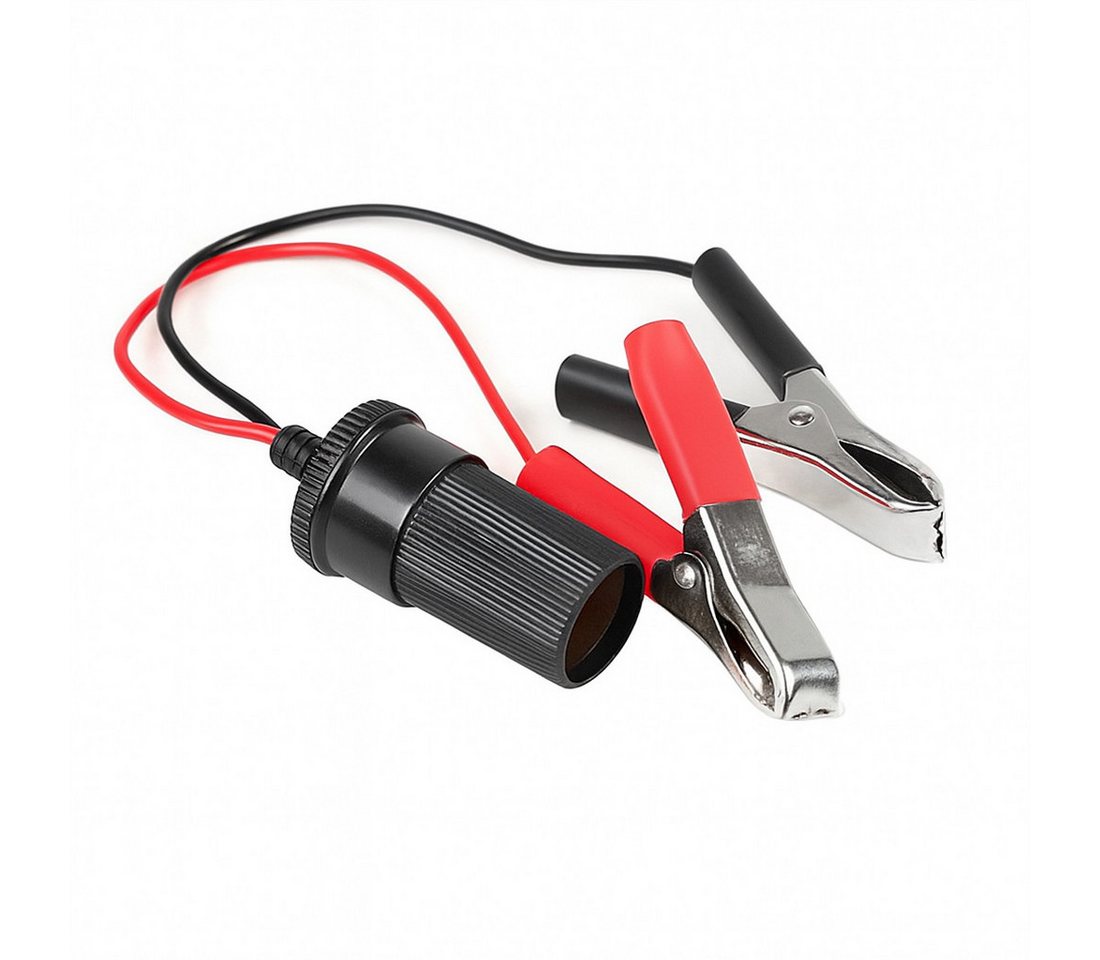 Bolwins Q35C 12V Auto Batterieklemme Zigarettenanzünder Verlängerungskabel KFZ Stromkabel, Batterieklemme (Alligator Clips), 12V Zigarettenanzünder Buchse (30 cm), Stromversorgung von 12V-Geräten über Fahrzeugbatterie Bild 2