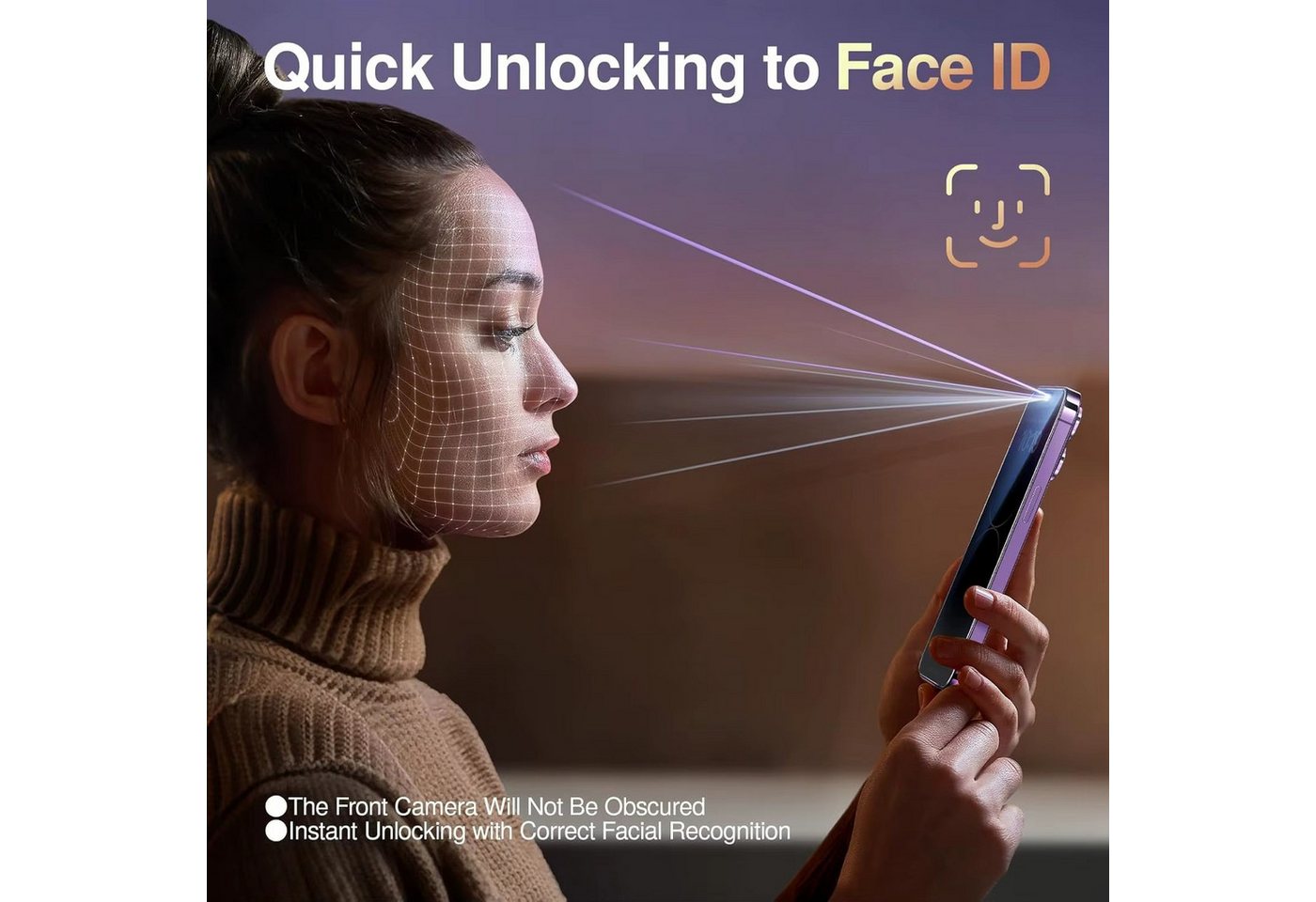 MORRENT Sichtschutzfolie Privacy Glas für iPhone 17 pro Blickschutz– Sichtschutz Panzerglas, (17-St), sichtschutz, mit hilfe rahmen,anti spy, 9hd Bild 2