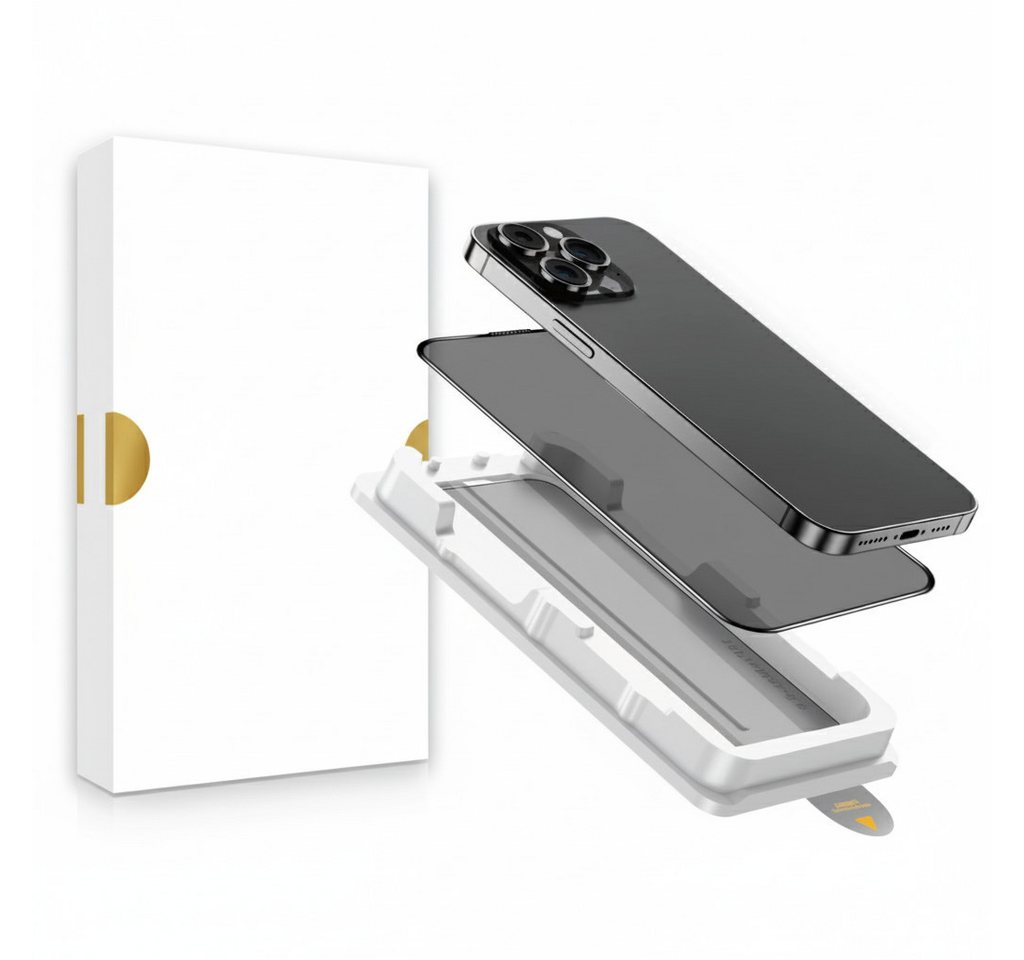 MORRENT Sichtschutzfolie Privacy Glas für iPhone 17 pro Blickschutz– Sichtschutz Panzerglas, (17-St), sichtschutz, mit hilfe rahmen,anti spy, 9hd Bild 4
