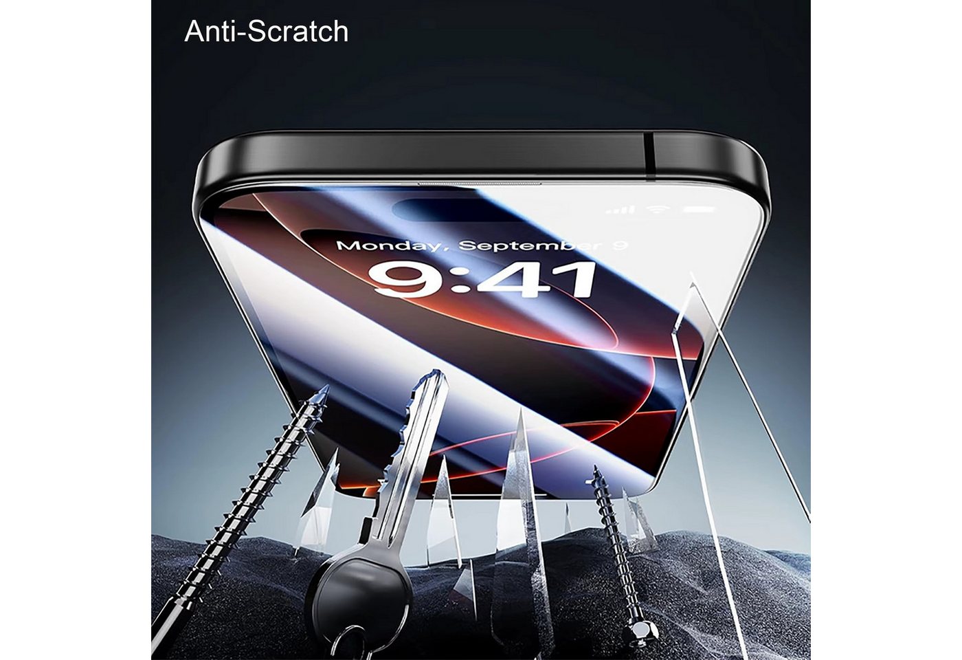 MORRENT Sichtschutzfolie Privacy Glas für iPhone 17 pro Blickschutz– Sichtschutz Panzerglas, (17-St), sichtschutz, mit hilfe rahmen,anti spy, 9hd Bild 5