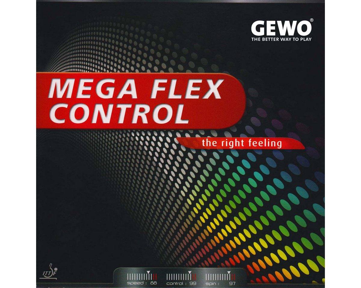 Gewo Tischtennisschläger Belag Mega Flex Control, Tischtennisbelag