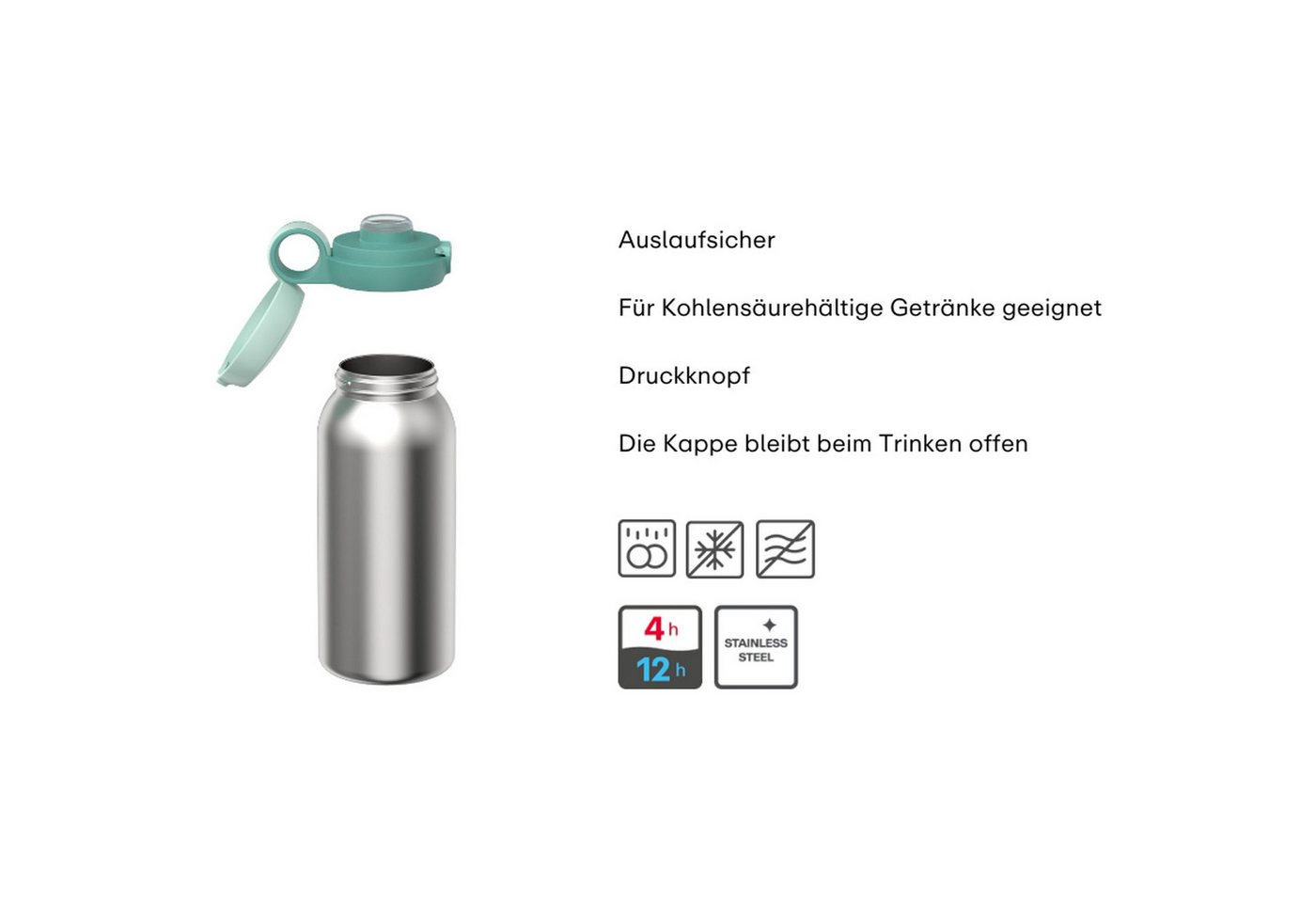 Mepal Trinkflasche Campus Isolierflasche mit Klappdeckel 500 ml Bild 2