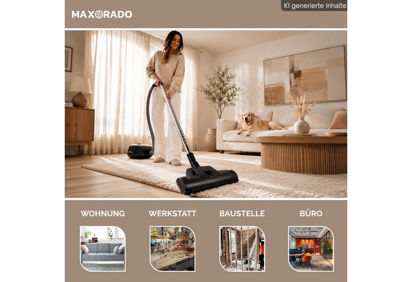 Maxorado Turbodüse Staubsauger 35mm Turbodüse Tierhaardüse Bodendüse Turbobürste Zubehör, Zubehör für Passend für Kärcher Bosch Parkside Einhell Siemens etc, (1-tlg), Aufsatz Fuß WD BGS DN35 Tierhaar Entferner Düse Bild 2