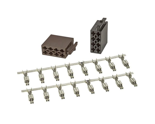 tomzz Audio ISO Stecker Gehäuse Montage Set Strom + Lautsprecher incl. Kontakte fü KFZ Adapter