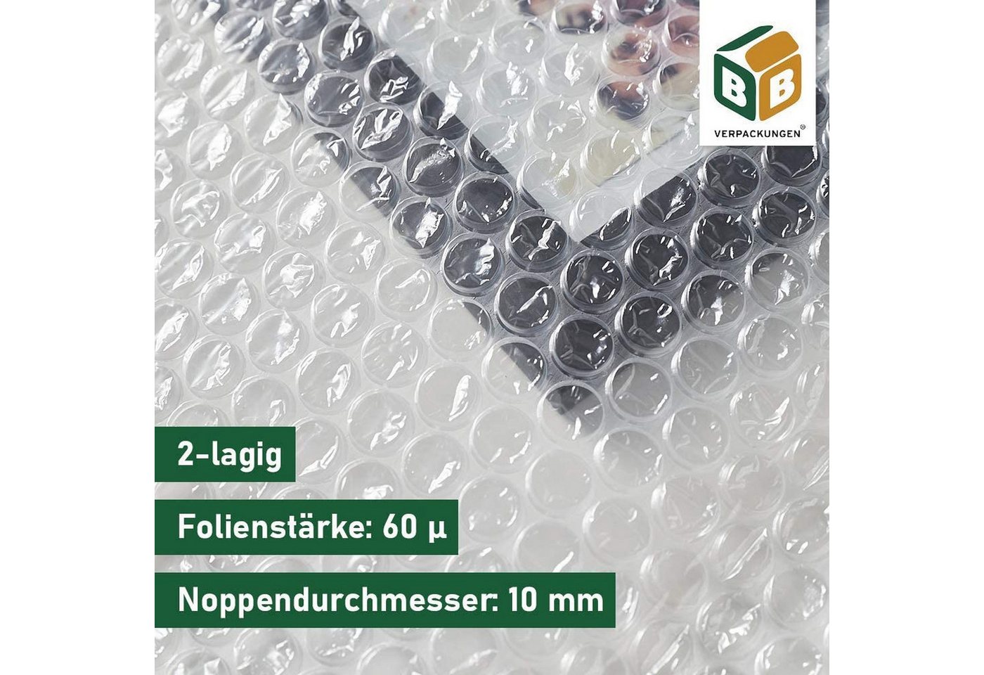 BB-Verpackungen Schutzfolie Luftpolsterfolie (1,0 x 50 m) 2-lagig 60 my, (1-St), 2-lagig, 1,0 x 50 m, 60 my Bild 4