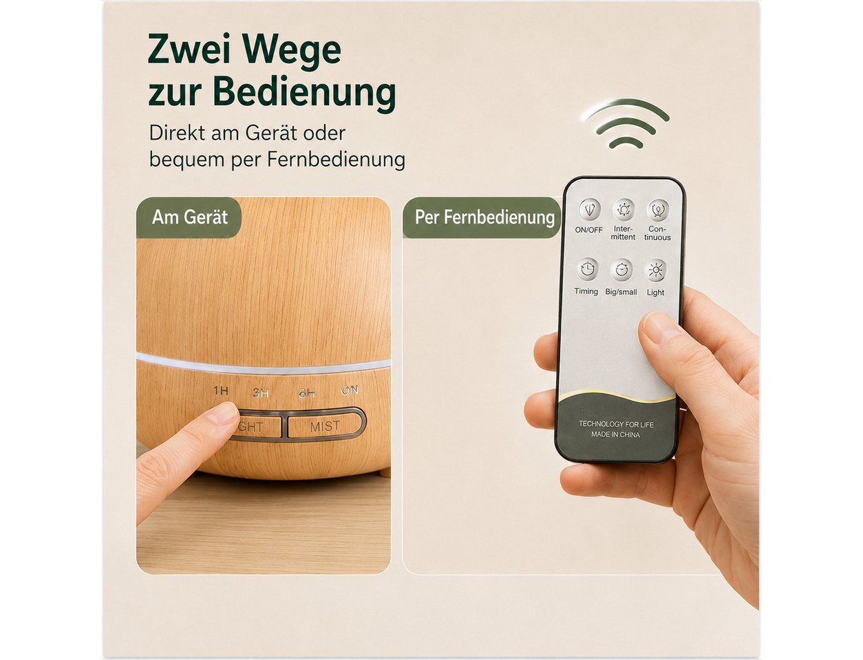 Forrlite Diffuser Aroma Diffuser, 550ml, Aroma Ultraschall-Vernebler Luftbefeuchter, 0,55 l Wassertank, Aroma sparsamen Ultraschall-Vernebler in kleine Duftspender verwandeln
