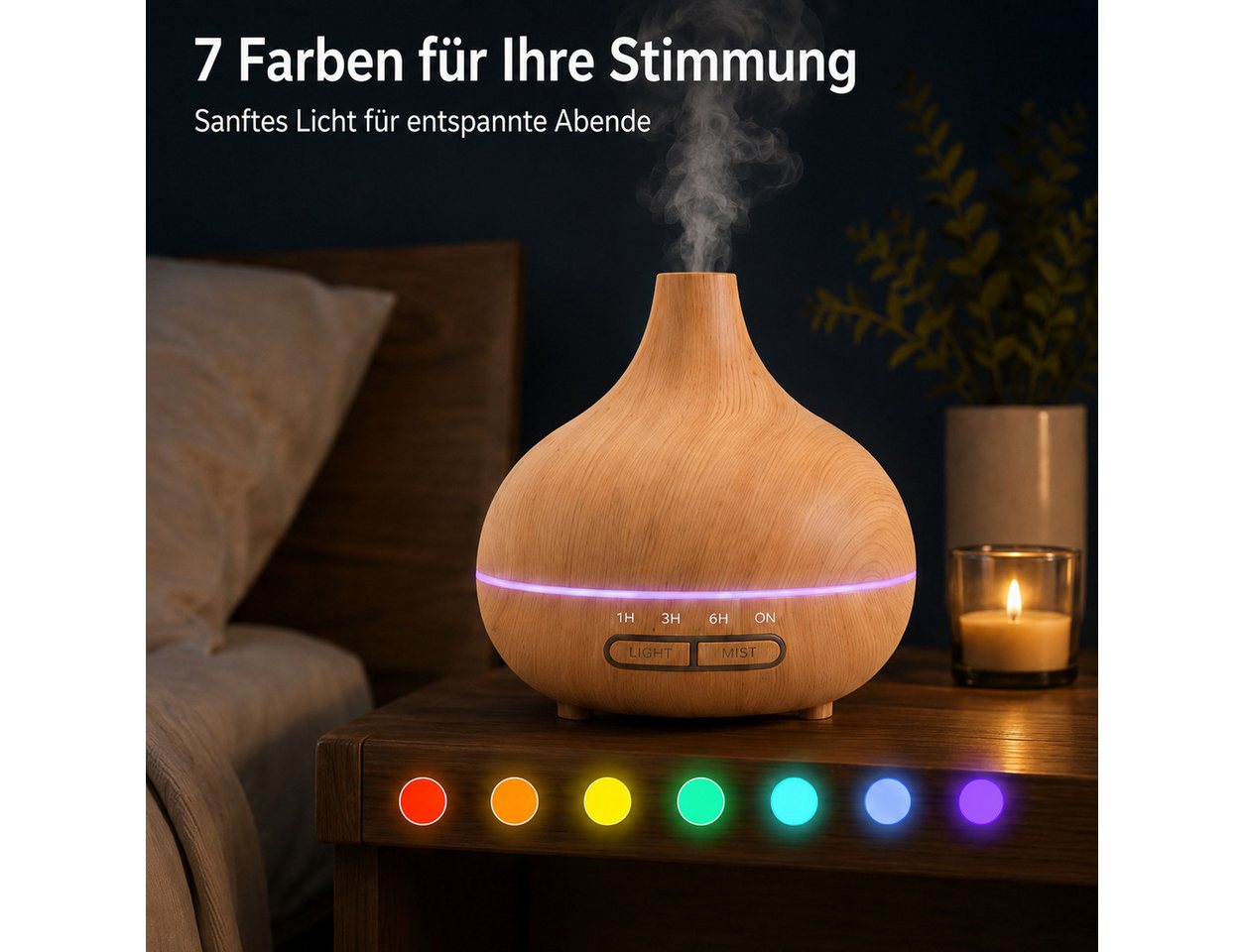 Forrlite Diffuser Aroma Diffuser, 550ml, Aroma Ultraschall-Vernebler Luftbefeuchter, 0,55 l Wassertank, Aroma sparsamen Ultraschall-Vernebler in kleine Duftspender verwandeln Bild 4
