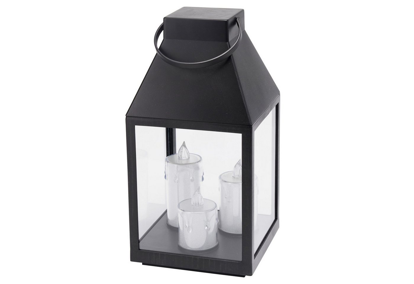 Mojawo Laterne Laterne Windlicht Stalllaterne Gartenlaterne 3 LED Kerzen Timer H35cm Bild 4