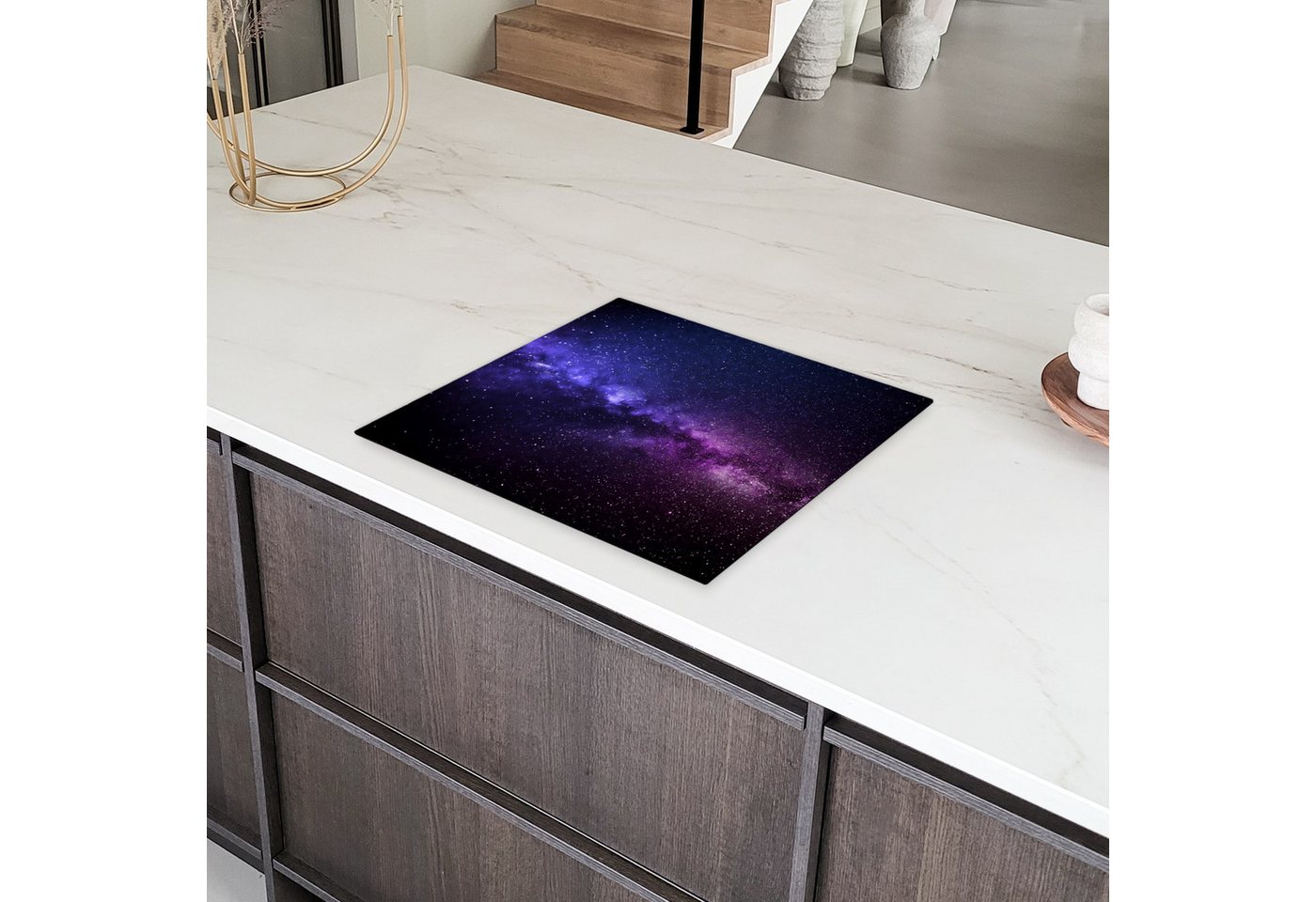 MuchoWow Herd-Abdeckplatte Sternenhimmel - Nacht - Weltraum, Vinyl, (1 tlg), Abdeckplatte für Ceranfeld, Herd Inductionsmatte, 57.6x51.6 cm