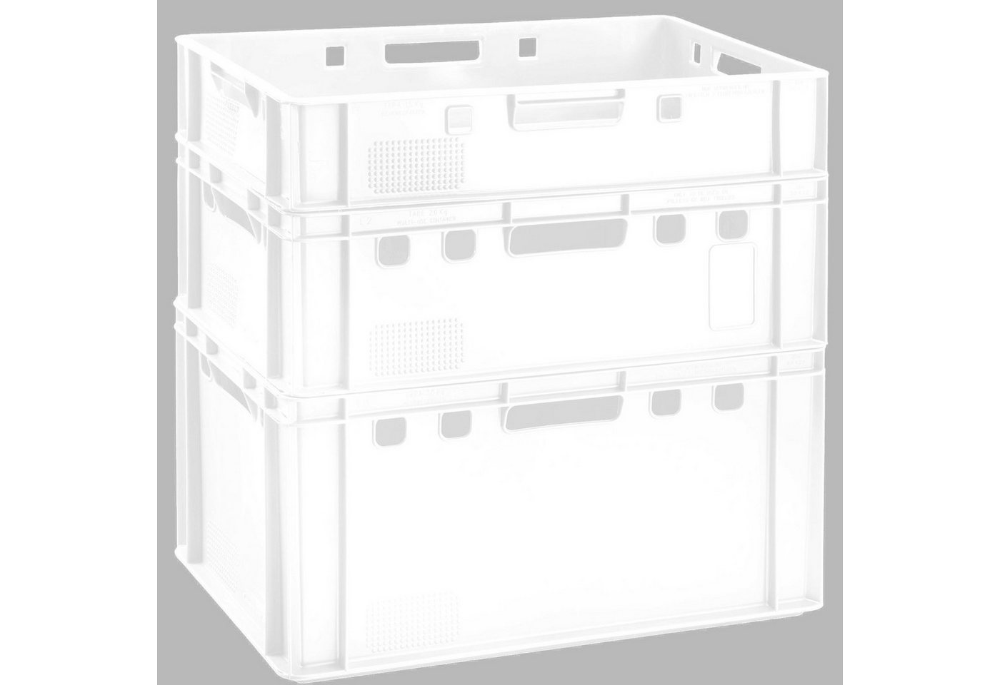 BURI Transportbehälter Fleischkiste E2 weiß Lagerkiste Eurobox lebensmittelecht stapelbar, (1-St) Bild 5