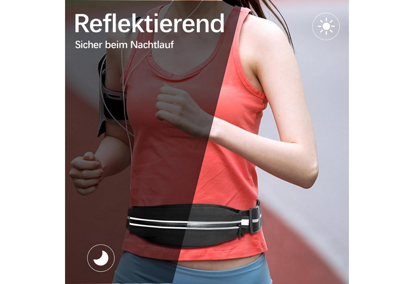 Coonoor Laufgürtel Gürteltasche Schmaler Laufgürtel, Läufer-Bauchtasche für Damen und Herren Bild 5