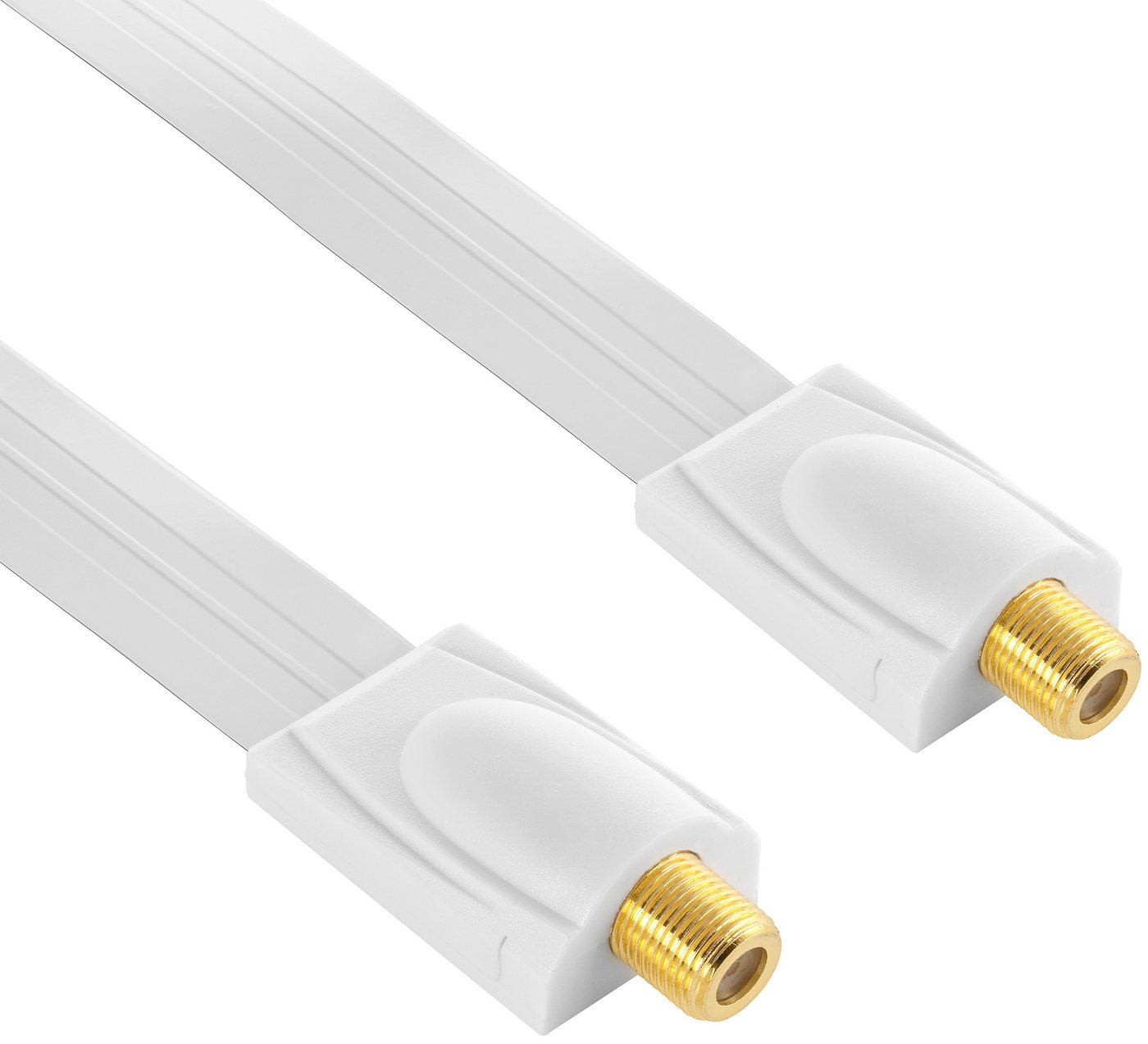 Poppstar SAT Fensterdurchführung (Koax Kabel flach 0,2mm) für Fenster & Türen SAT-Kabel, (28 cm), 4x F-Stecker (2 Antennenstecker, 2 Antennenbuchse), 4 Klebepads, weiß Bild 4