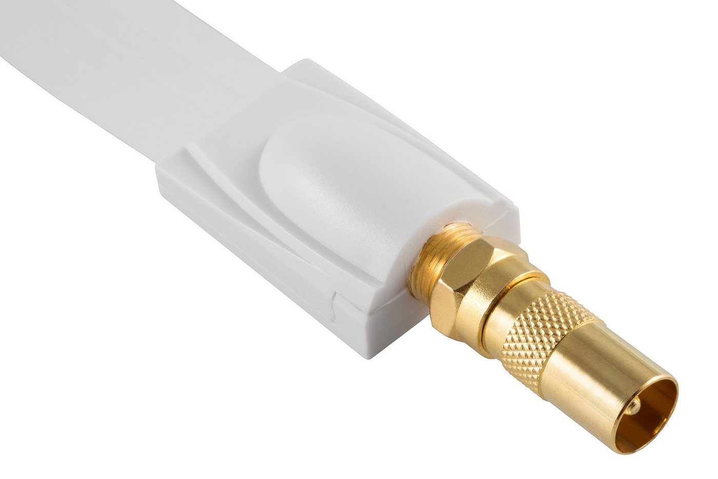 Poppstar SAT Fensterdurchführung (Koax Kabel flach 0,2mm) für Fenster & Türen SAT-Kabel, (28 cm), 4x F-Stecker (2 Antennenstecker, 2 Antennenbuchse), 4 Klebepads, weiß Bild 5