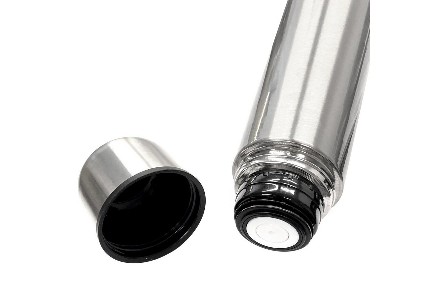 HAC24 Thermoflasche Edelstahl Isolierflasche mit Becher, 0,75 Liter mit Druckknopfsystem