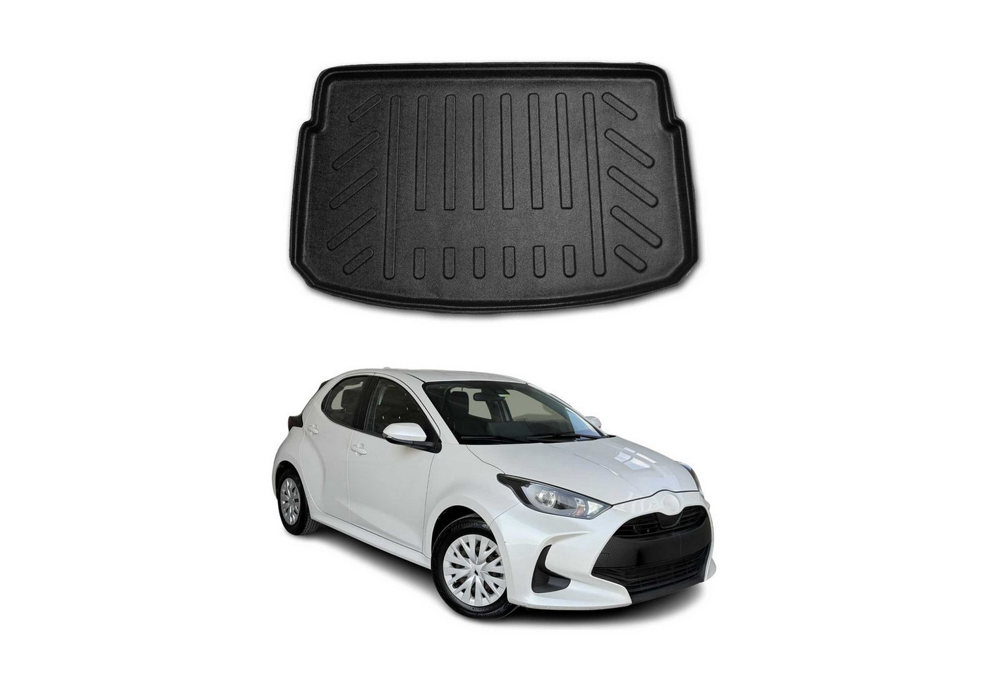 OMAC Kofferraummatte Kofferraumwanne für Toyota Yaris 2020-2021 Gummi TPE Schwarz (1 St), für Toyota Yaris 2020-2021 Toyota Yaris 2020-2021, Einfache Installation,Antirutsch,Leicht zu reinigen,Leichtgewicht Bild 5