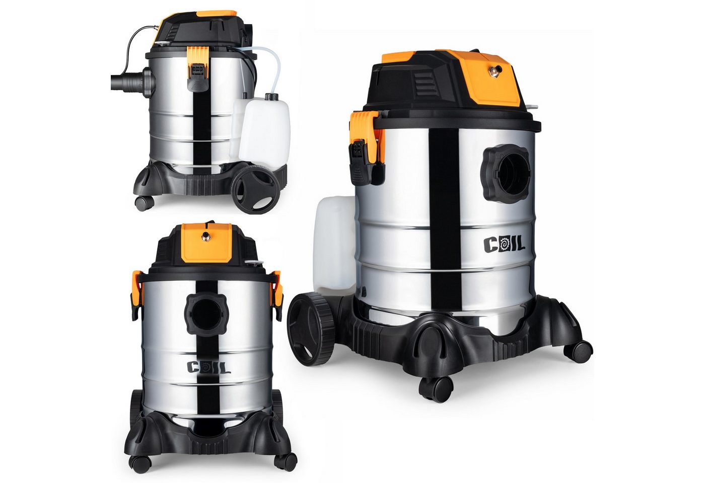 COIL Nass-Trocken-Sauger Waschsauger, 4-in-1, Teppichreiniger, 19 kPa, 5L Wassertank, 1300 W, beutellos, mit Sprühfunktion & Blasfunktion, 25L, Filterreinigungsfunktion Bild 2