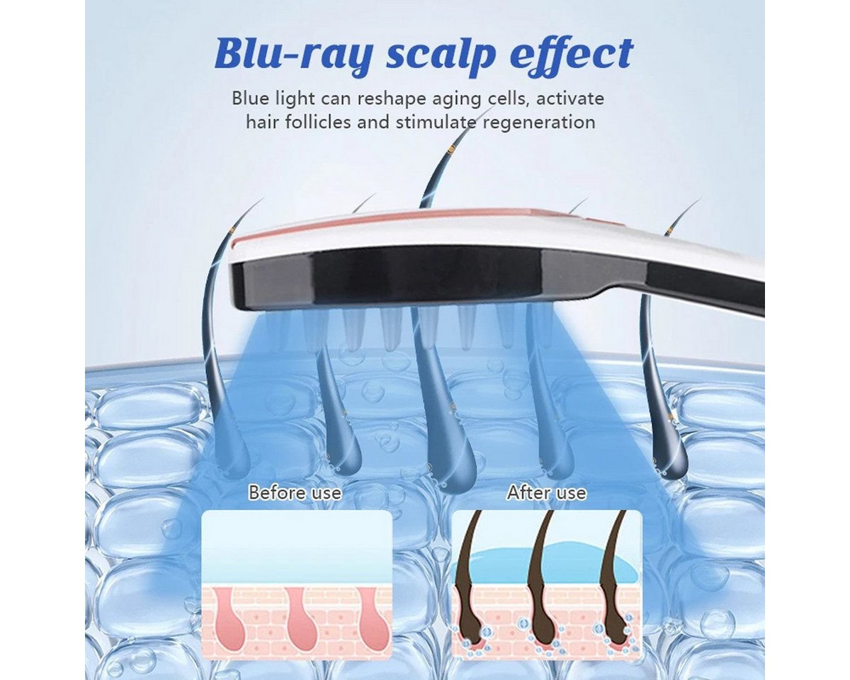 wohnTRAUM24 Elektrohaarbürste Elektrische Kopfhaut Massage Bürste,3 in 1 Phototherapie-Massage-Kamm, Reduzieren Sie Haarausfall Haarpflege Bild 3
