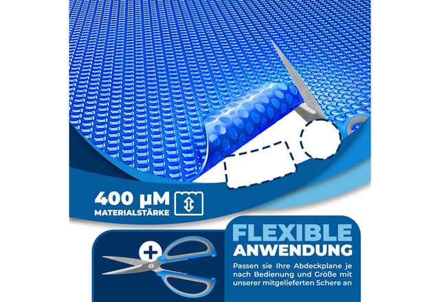 KESSER Solarabdeckplane, zuschneidbare Solarfolie Stärke 120µm für Runde & Eckige Pools