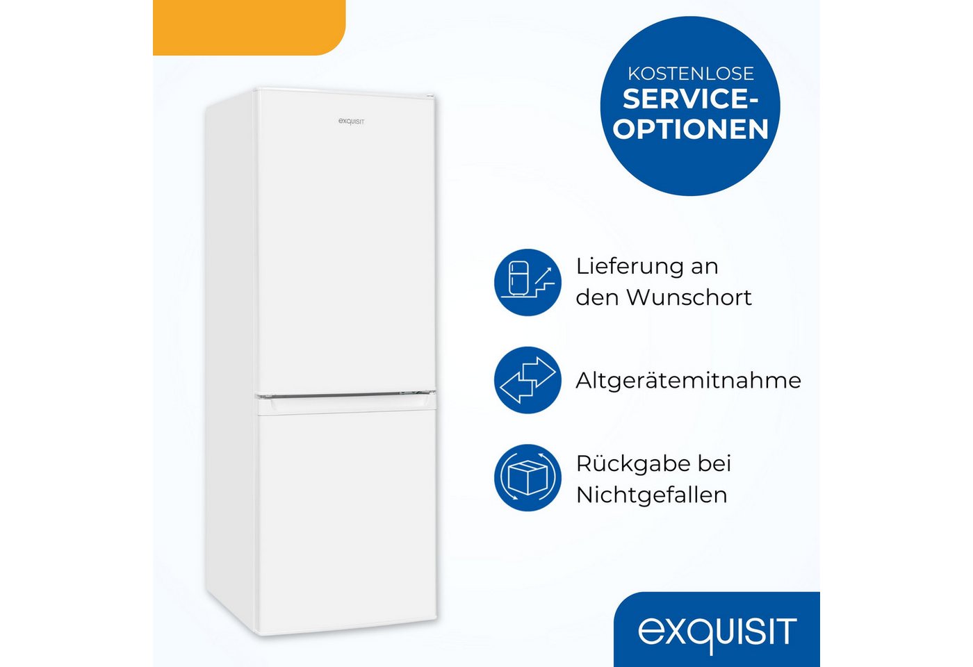 exquisit Kühl-/Gefrierkombination KGC5232-60-E-040E, 142.5 cm hoch, 49.5 cm breit Bild 2