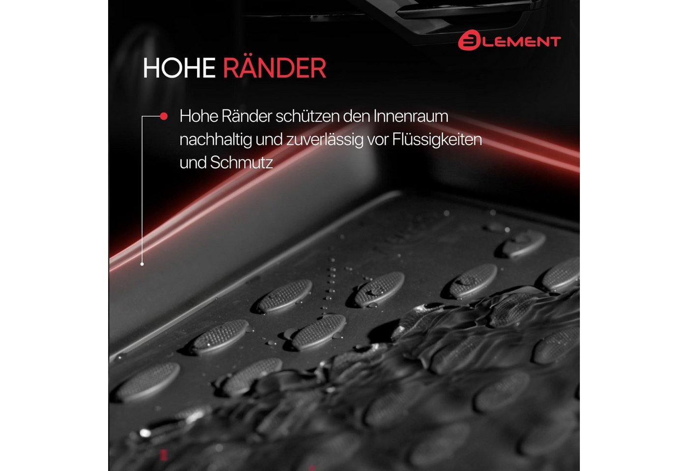 LEMENT Auto-Fußmatten 3D-Gummimatten-Set passend für Volkswagen Golf 7, 2012–2020 (5 St), für Volkswagen Golf 7 Pkw, Passgenau