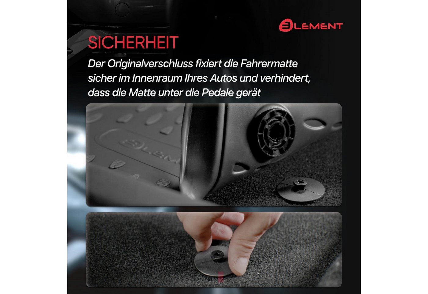LEMENT Auto-Fußmatten 3D-Gummimatten-Set passend für Volkswagen Golf 7, 2012–2020 (5 St), für Volkswagen Golf 7 Pkw, Passgenau Bild 3