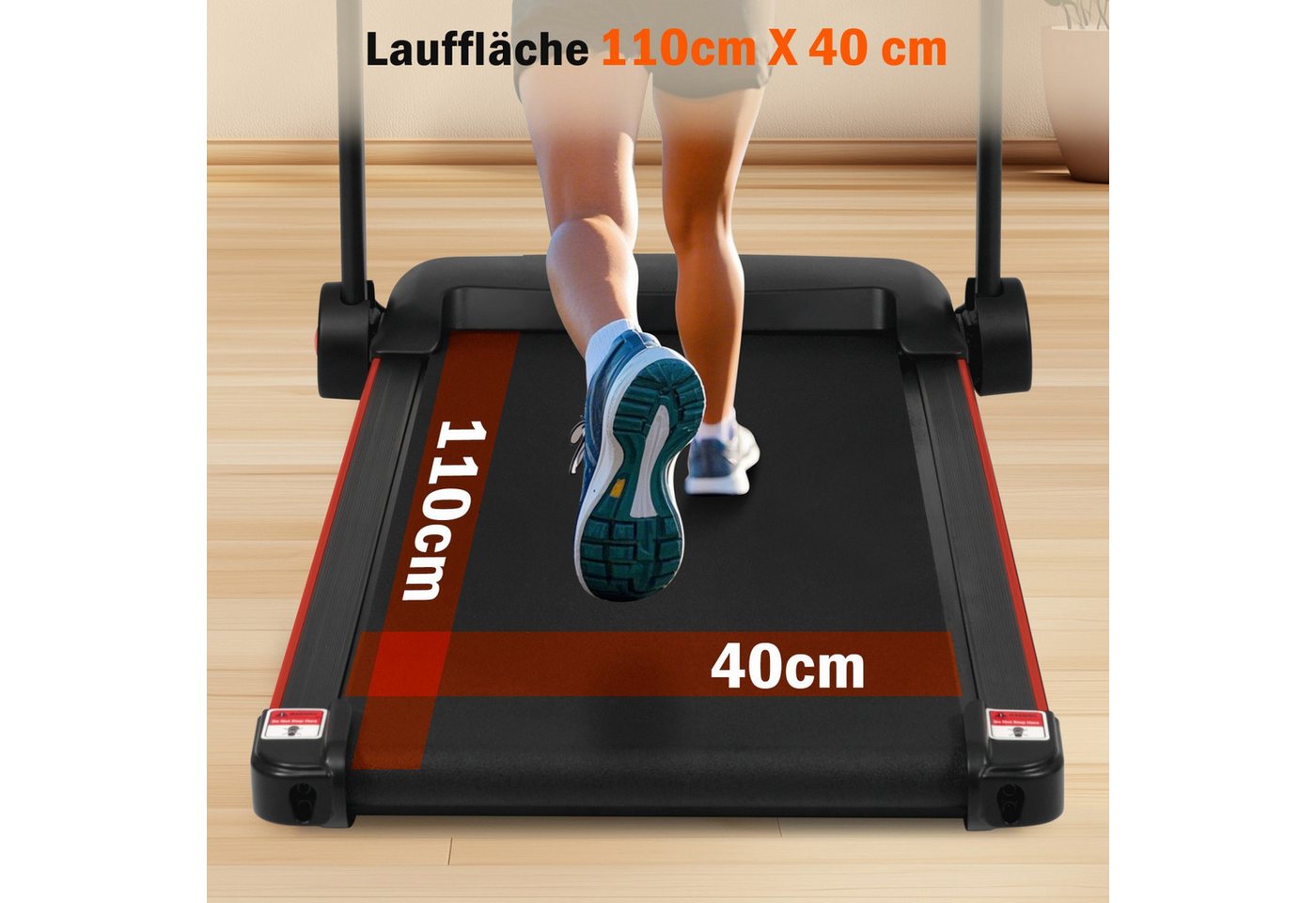 ANYSUN Laufband Laufband für Zuhause, Laufband Klappbar mit Steigung 8%, (Laufbänder Leise bis 14km/h mit Großer Lauffläche, 3,0 HP Treadmill für Zuhause), mit LED Anzeige & Bluetooth, Max Belastung 120KG Bild 5