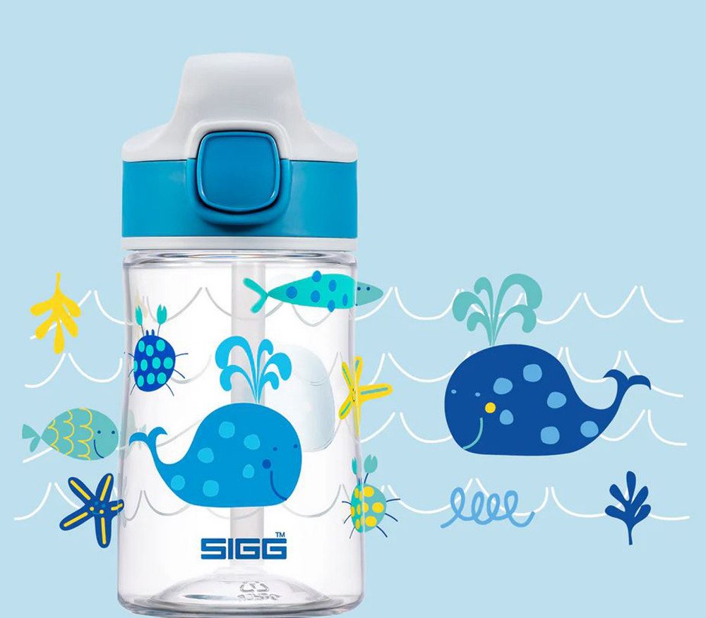 Sigg Trinkflasche robuste Kunststoff-Trinkflasche einen integrierten Strohhalm, SIGG Trinkflasche Miracle Kids 0.35 L