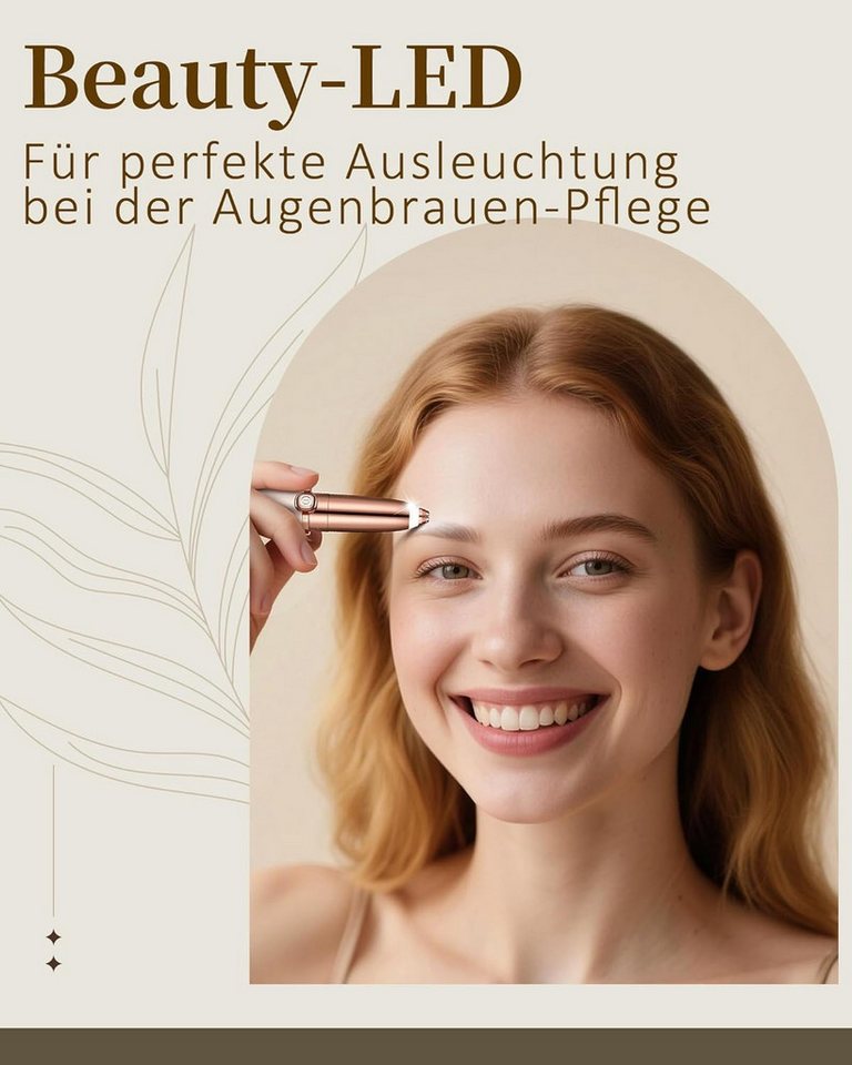 FELIXLEO Haarentferner-Set Augenbrauenrasierer Damen Elektrisch mit Ersatzkopf USB Bild 3